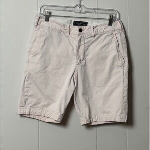 Abercrombie & Fitch Mens Chino Shorts Off White Stretch Cotton Twill Size 30